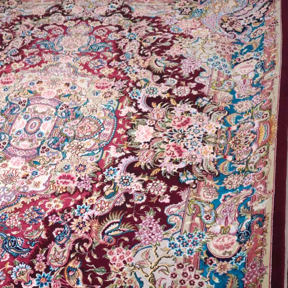 IRANIAN-Rug-TABRIZ-Handmade-Red-Rug-2x1.5m---6.5x5ft-border