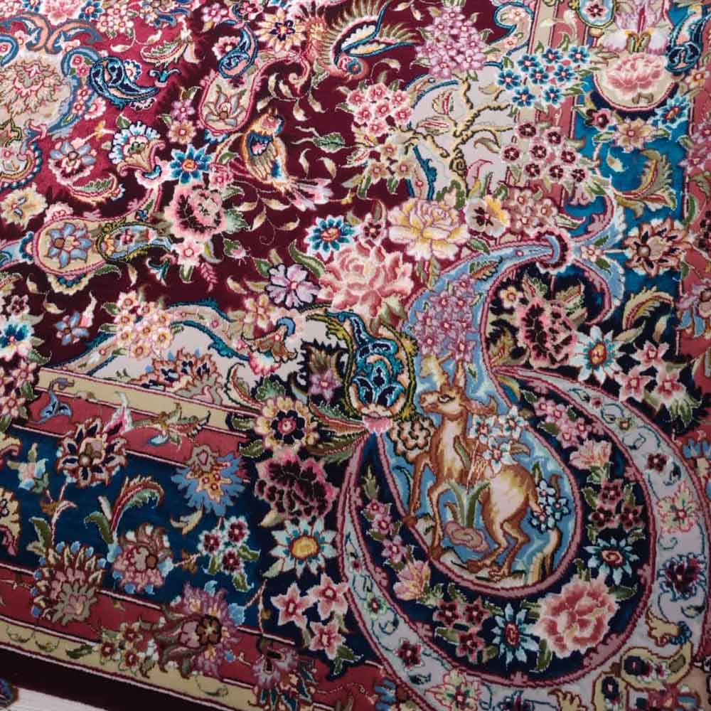 IRANIAN-Rug-TABRIZ-Handmade-Red-Rug-2x1.5m---6.5x5ft-corner