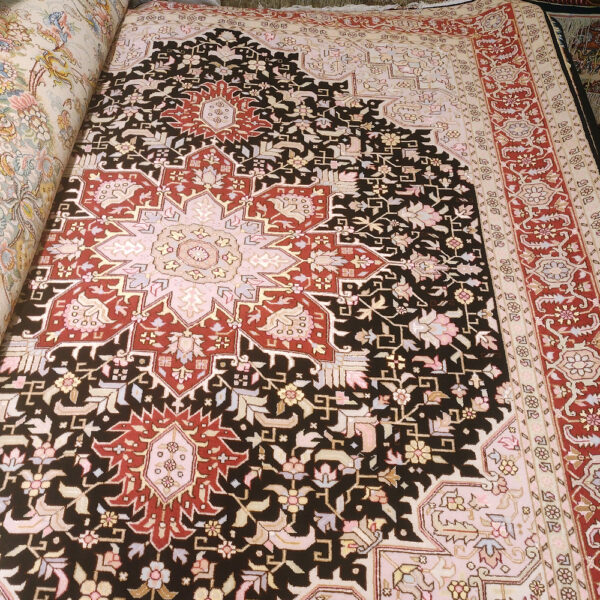 IRANIAN-Rug-TABRIZ-Handmade-Red-Black-Heris-Rug-2x1.5m---6.5x5ft--1120-full resolution