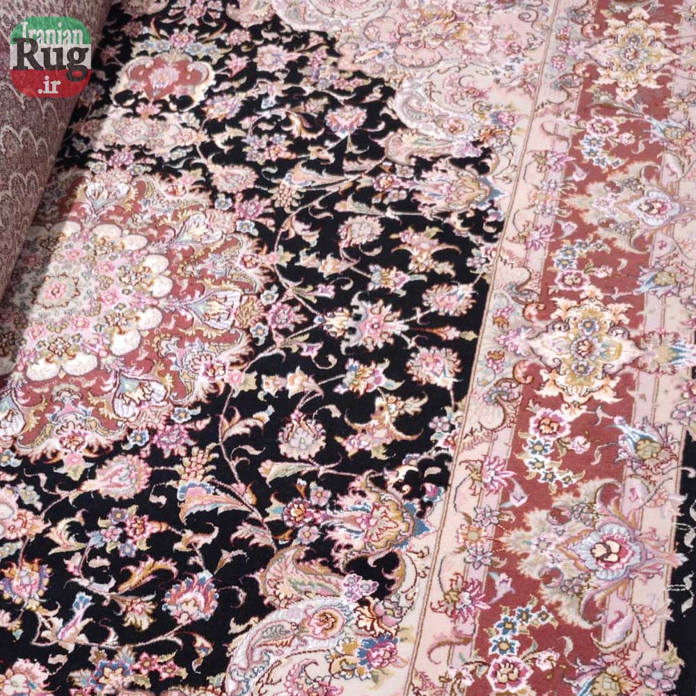 PERSIAN-Rug-TABRIZ-Handmade-Rug-Black-zoom-