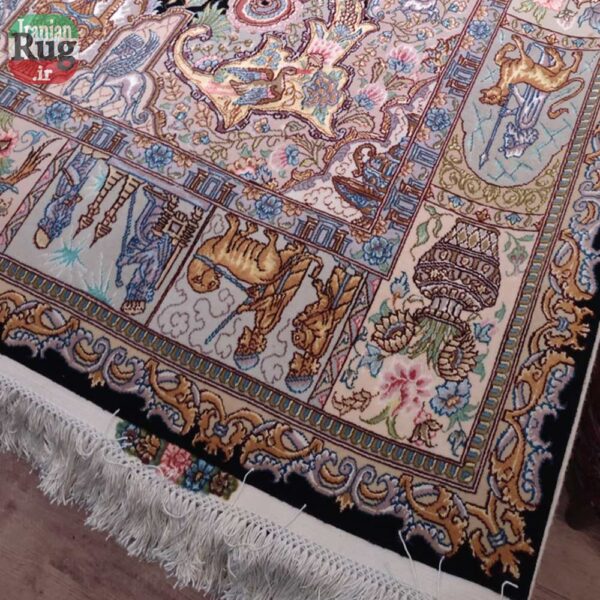 PERSIAN-Rug-TABRIZ-Handmade-Rug-Pictorial Persepolis-2x1.5m---6.5x5ft-corner
