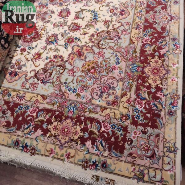 PERSIAN-Rug-TABRIZ-Handmade-Rug-Red-Elia-2x1.5m---5x7ft-#1136--right-corner