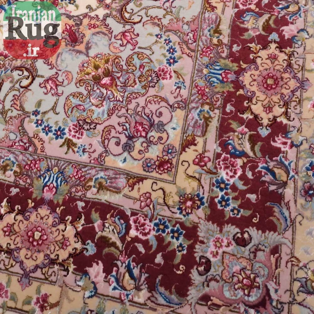 PERSIAN-Rug-TABRIZ-Handmade-Rug-Red-Elia-2x1.5m---5x7ft-#1136--right-corner-zoom
