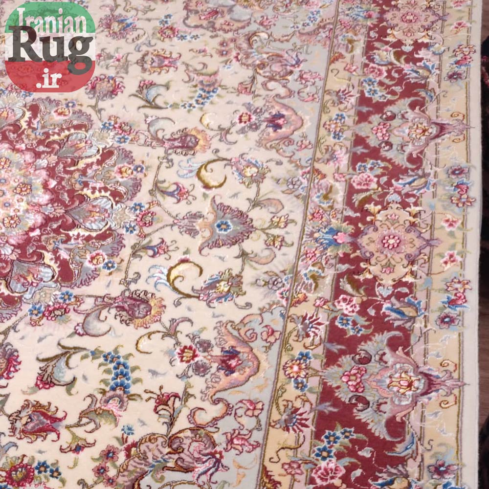 PERSIAN-Rug-TABRIZ-Handmade-Rug-Red-Elia-2x1.5m---5x7ft-#1136--right-side