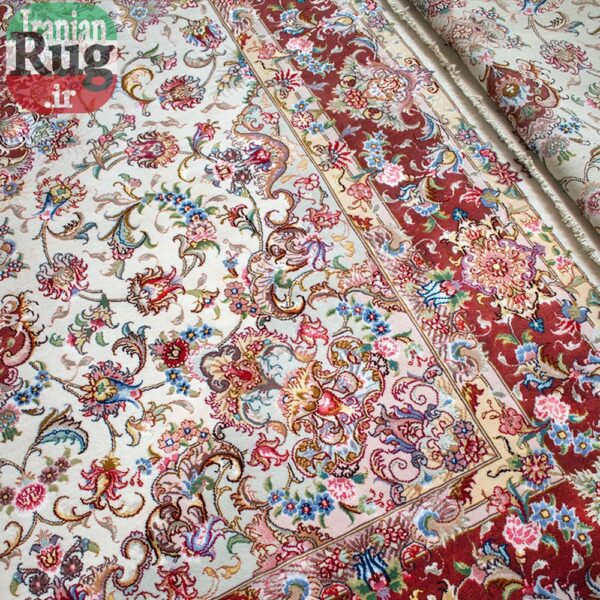 PERSIAN-Rug-TABRIZ-Handmade-Rug-Red-Elia-2x1.5m---5x7ft-#1136--right-side2