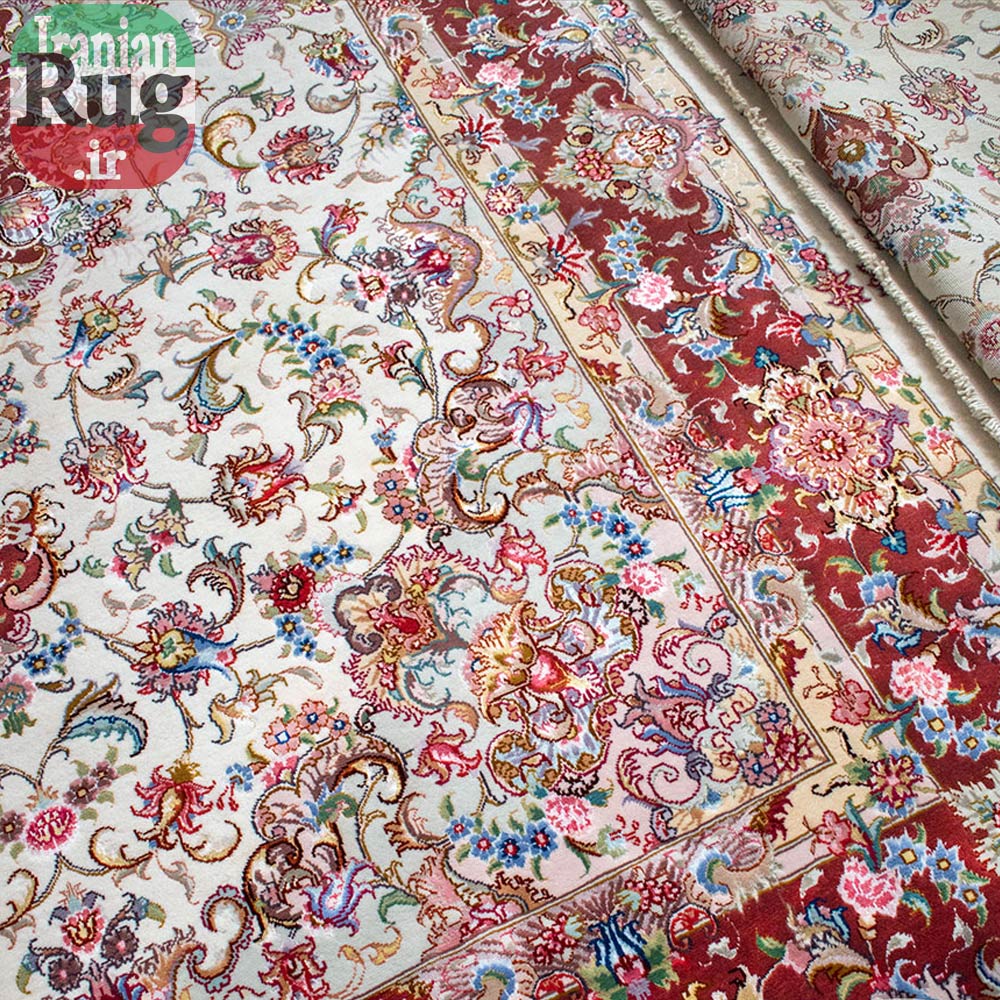 PERSIAN-Rug-TABRIZ-Handmade-Rug-Red-Elia-2x1.5m---5x7ft-#1136--right-side2