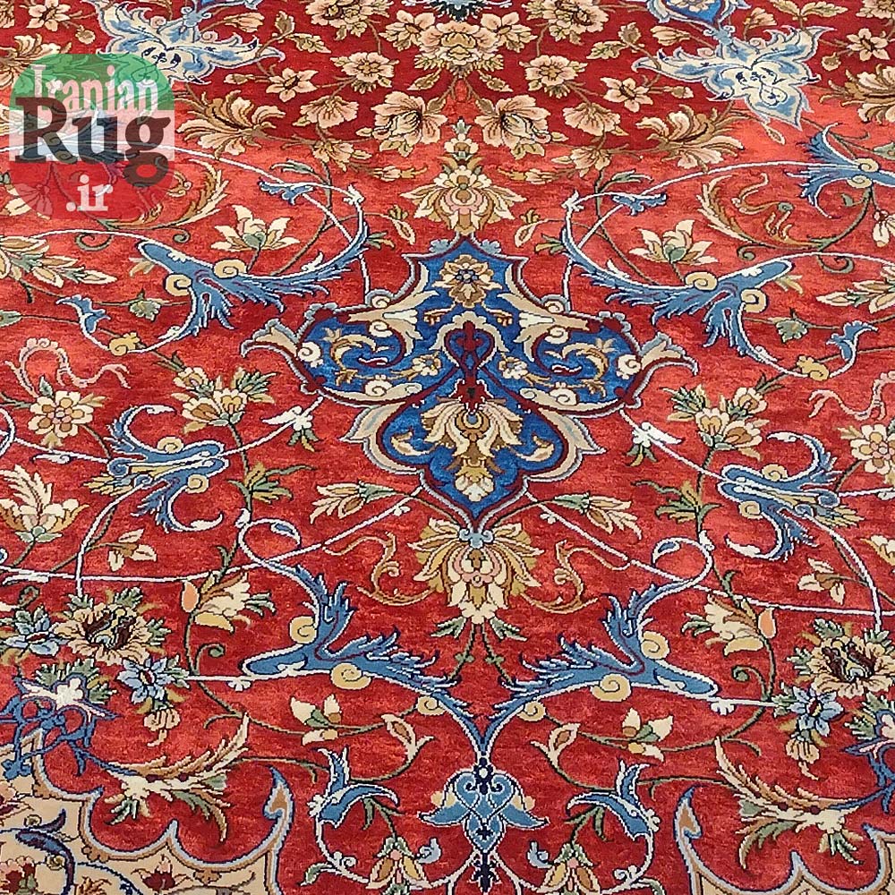 ISFAHAN-PERSIAN-Rug-Silk-Handmade-Rug-2.5x3.5m---8x10ft-#2112R---bottom