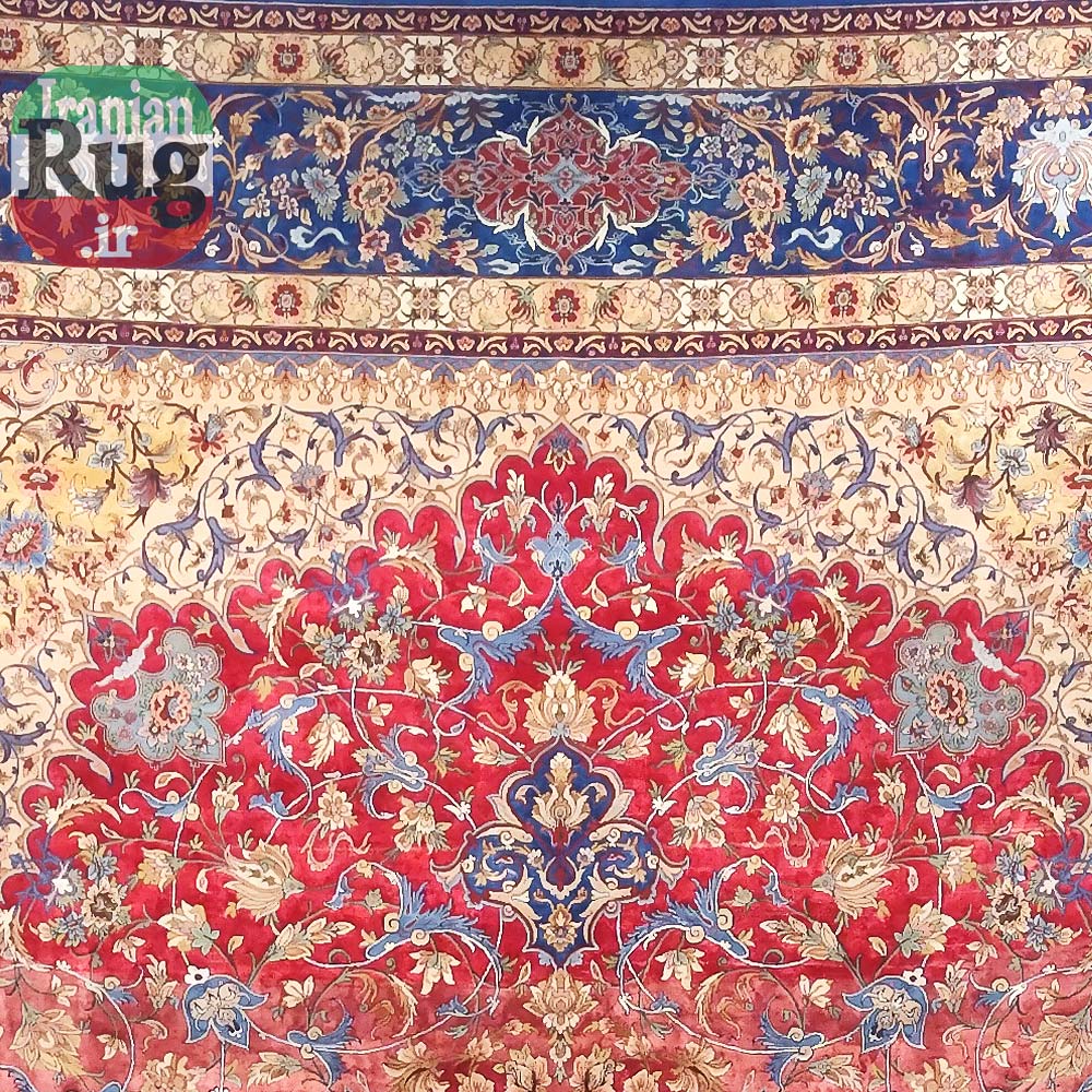 ISFAHAN-PERSIAN-Rug-Silk-Handmade-Rug-2.5x3.5m---8x10ft-#2112R---top-middle