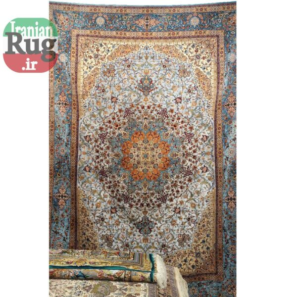 ISFAHAN-PERSIAN-Rug-Silk-Handmade-Rug-2.5x3.5m---8x10ft-#2112Y--c