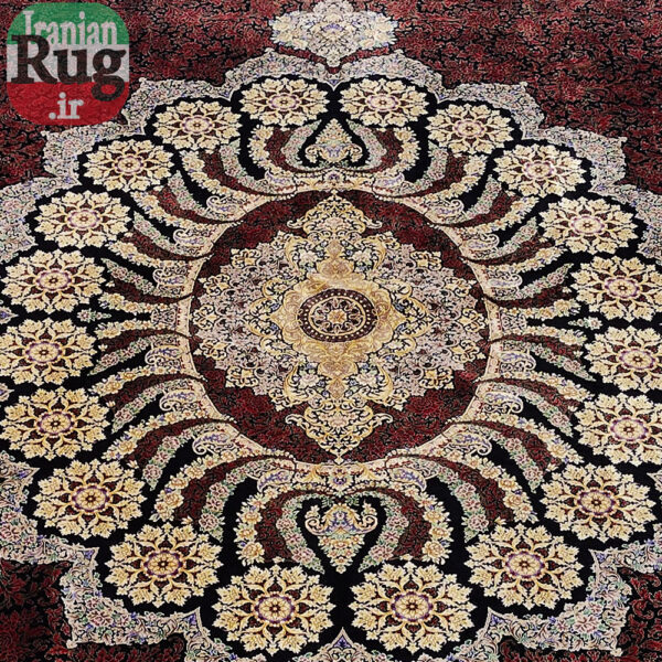 PERSIAN Rug Silk QOM Handmade Rug 2.5x3.5m - 8x10ft #2110-center