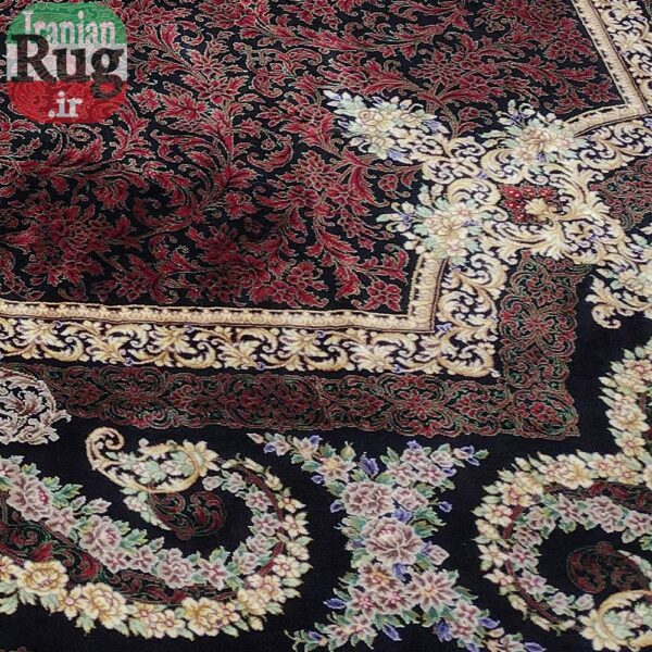 PERSIAN Rug Silk QOM Handmade Rug 2.5x3.5m - 8x10ft #2110-corner