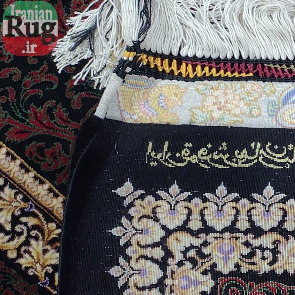 PERSIAN-Rug-Silk-QOM-Handmade-Rug-2.5x3.5m---8x10ft-#2110-left-corner-knots