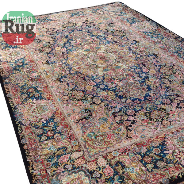 PERSIAN-Rug-TABRIZ-Handmade-Black-Salari-Rug-2x3m-6.56x9.84ft-#1231--full-height