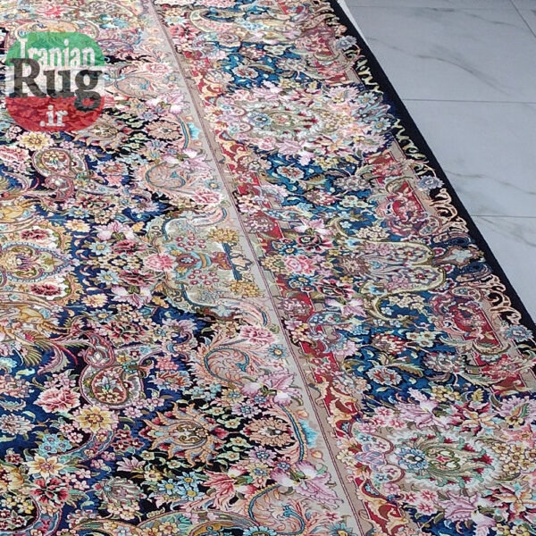 PERSIAN-Rug-TABRIZ-Handmade-Black-Salari-Rug-2x3m-6.56x9.84ft-#1231---right-side2