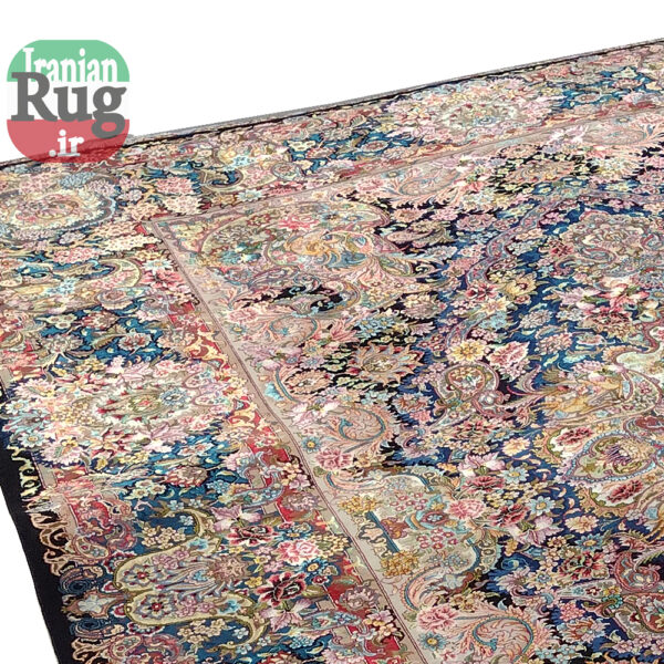 PERSIAN-Rug-TABRIZ-Handmade-Black-Salari-Rug-2x3m-6.56x9.84ft-#1231---top-left-side2