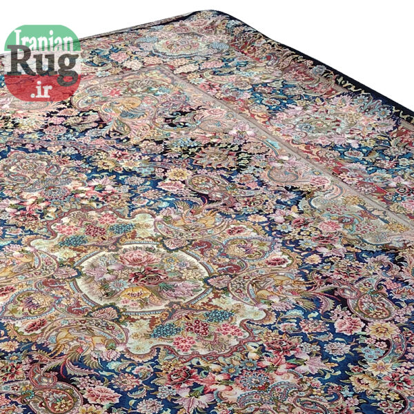 PERSIAN-Rug-TABRIZ-Handmade-Black-Salari-Rug-2x3m-6.56x9.84ft-#1231---top-right-side