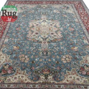 PERSIAN-Rug-TABRIZ-Handmade-Blue-Salari-Rug-2.5×3.5m-–-8x10ft-#1230--c2