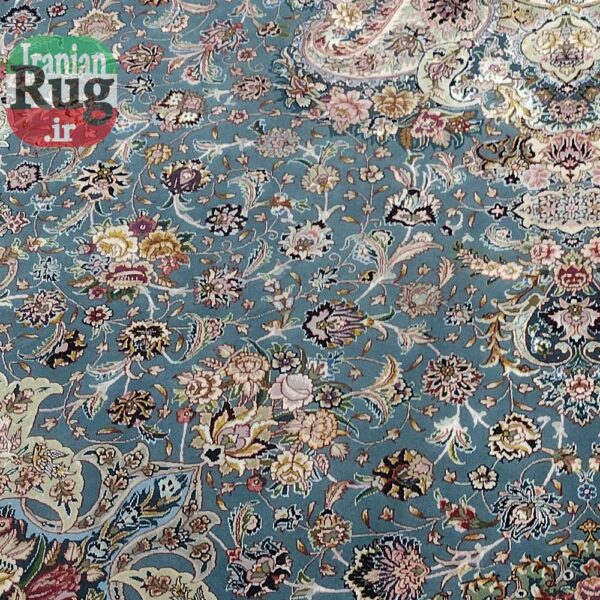 PERSIAN-Rug-TABRIZ-Handmade-Blue-Salari-Rug-2.5×3.5m-–-8x10ft-#1230--center-left