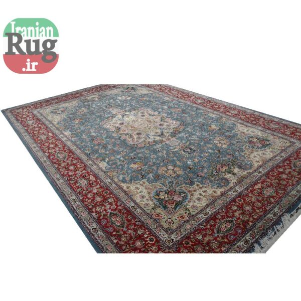 PERSIAN-Rug-TABRIZ-Handmade-Blue-Salari-Rug-2.5×3.5m-–-8x10ft-#1230--full-height