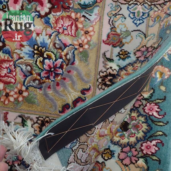 PERSIAN-Rug-TABRIZ-Handmade-Green-Khatibi-Rug-2.x3m-6.56x9.84ft-#1232--back