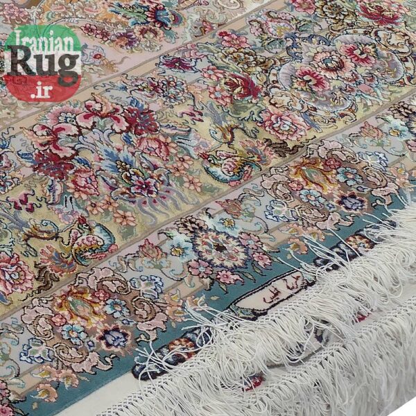 PERSIAN-Rug-TABRIZ-Handmade-Green-Khatibi-Rug-2.x3m-6.56x9.84ft-#1232--bottom-