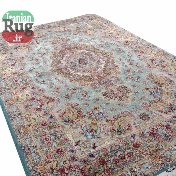 PERSIAN-Rug-TABRIZ-Handmade-Green-Khatibi-Rug-2.x3m-6.56x9.84ft-#1232--c