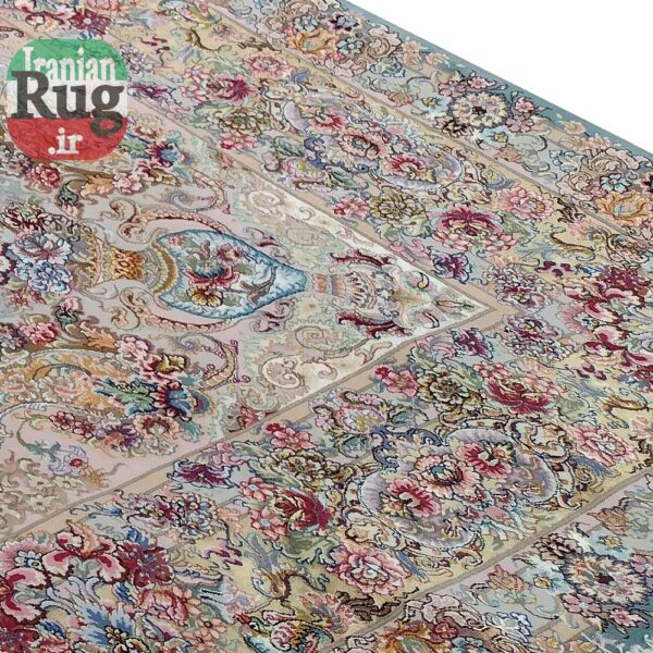 PERSIAN-Rug-TABRIZ-Handmade-Green-Khatibi-Rug-2.x3m-6.56x9.84ft-#1232--right-lower-corner-2