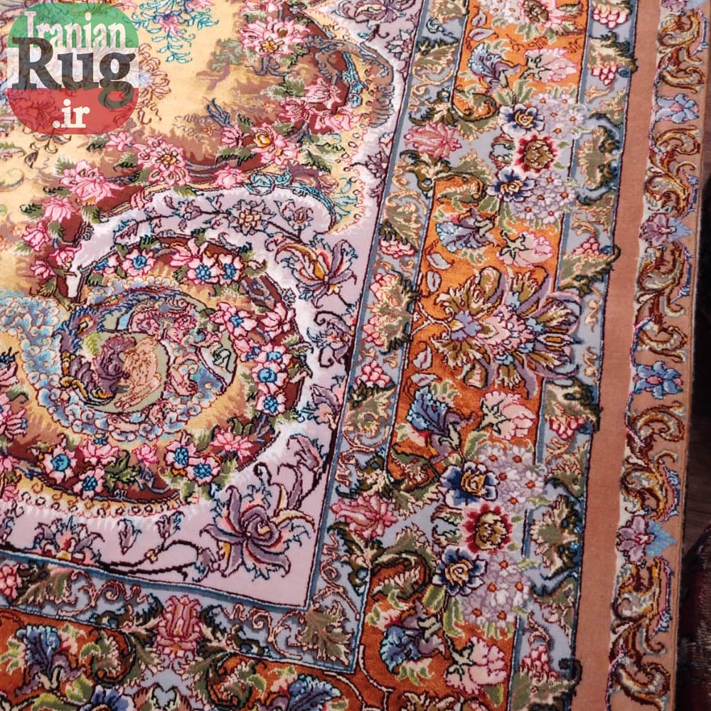 PERSIAN-Rug-TABRIZ-Handmade-Rug-Yellow-Kindness-wave-side1
