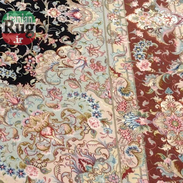 PERSIAN-Rug-TABRIZ-Handmade-Rug-Black-Elia-2x3m---6.56x9.84ft-1132-2-right-corner