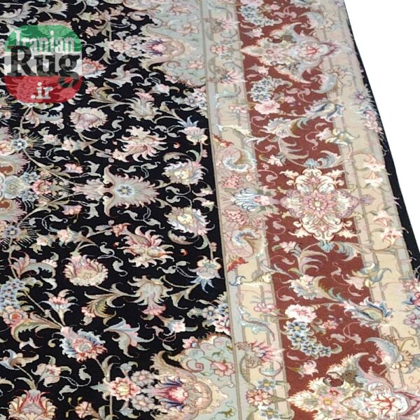 PERSIAN-Rug-TABRIZ-Handmade-Rug-Black-Elia-2x3m---6.56x9.84ft-1132-2-right-side