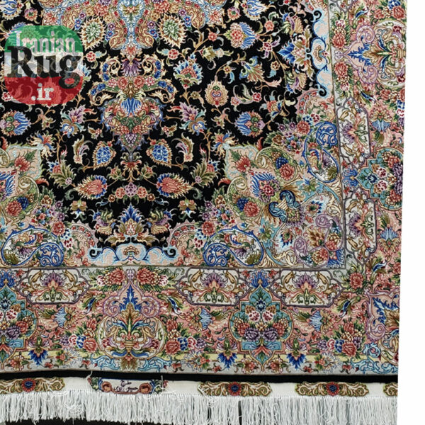 PERSIAN-Rug-TABRIZ-Handmade-Black-Hoseinpour-Rug-2.5x3.5m---8x10ft-#1140--bottom