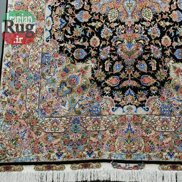 PERSIAN-Rug-TABRIZ-Handmade-Black-Hoseinpour-Rug-2.5x3.5m---8x10ft-#1140--bottom2