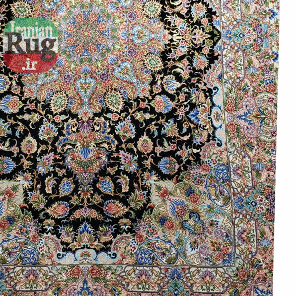 PERSIAN-Rug-TABRIZ-Handmade-Black-Hoseinpour-Rug-2.5x3.5m---8x10ft-#1140--bottom3