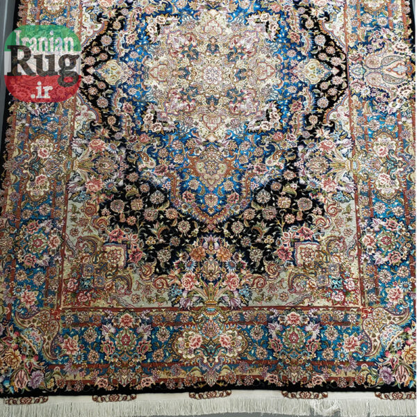 PERSIAN-Rug-TABRIZ-Handmade-Black-Salari-Rug-2.5×3.5m-–-8x10ft-#1233-hanging-wall--full-resolution2
