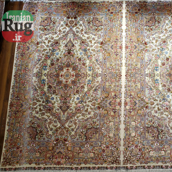 PERSIAN-Rug-TABRIZ-Handmade-DOUBLE-Rug-Salari-Floral-2.x3m-6x9ft-#1139D--left-pair