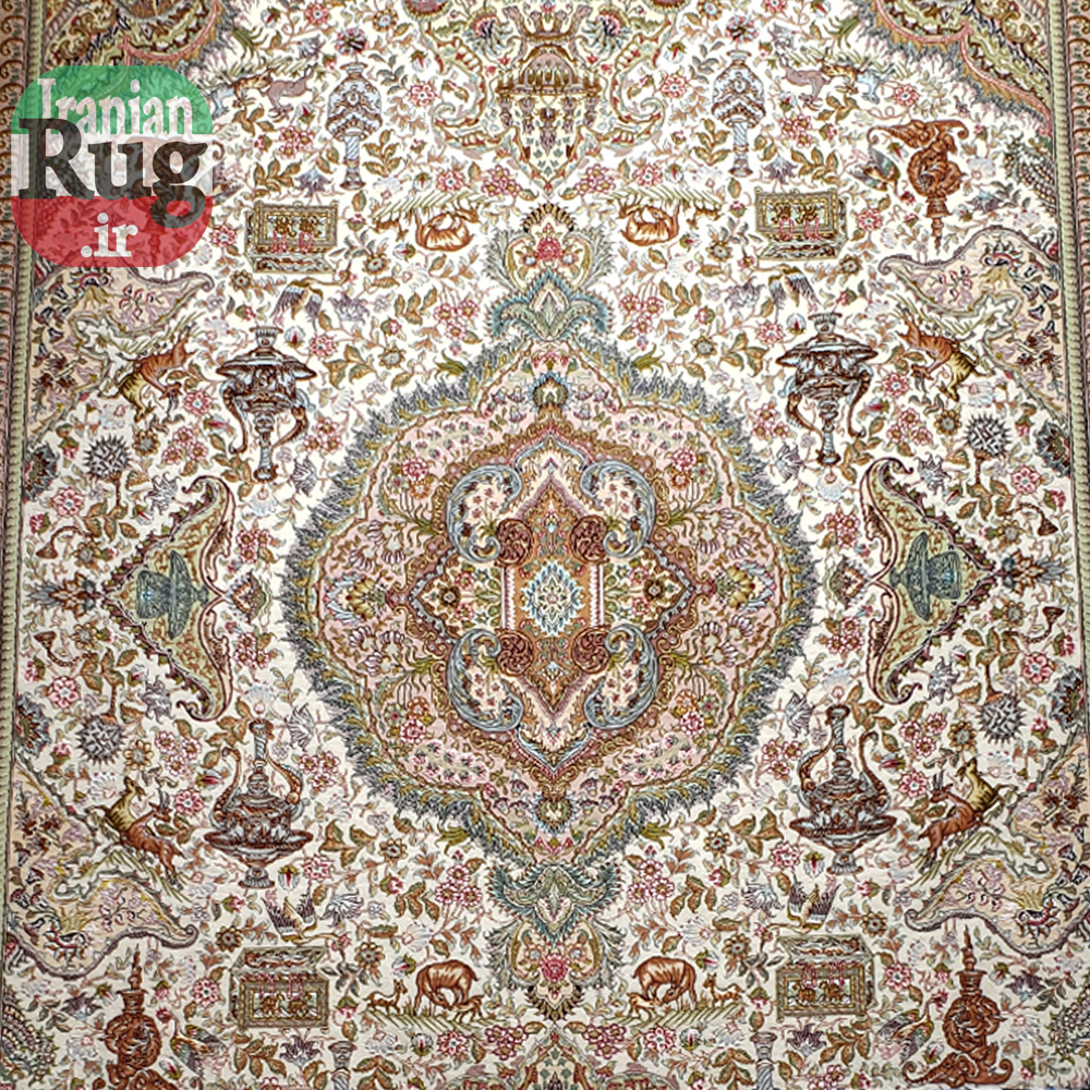 PERSIAN-Rug-TABRIZ-Handmade-Rug-Nami-PictorialPerspolis-2.5×3.5m-–-8x10ft-#1138-top-center-zoom-out