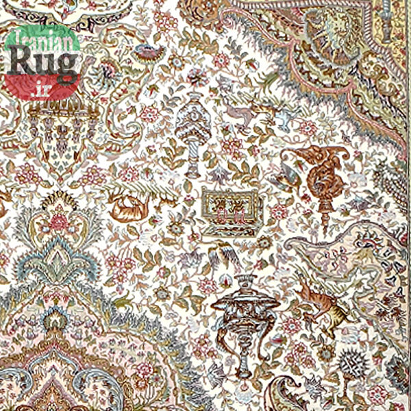 PERSIAN-Rug-TABRIZ-Handmade-Rug-Nami-PictorialPerspolis-2.5×3.5m-–-8x10ft-#1138-top-right-corner2