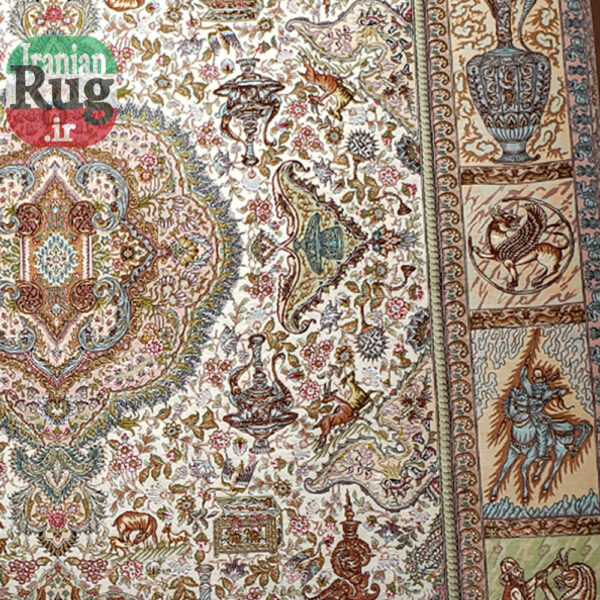 PERSIAN-Rug-TABRIZ-Handmade-Rug-Nami-PictorialPerspolis-2.5×3.5m-–-8x10ft-#1138-top-right-side