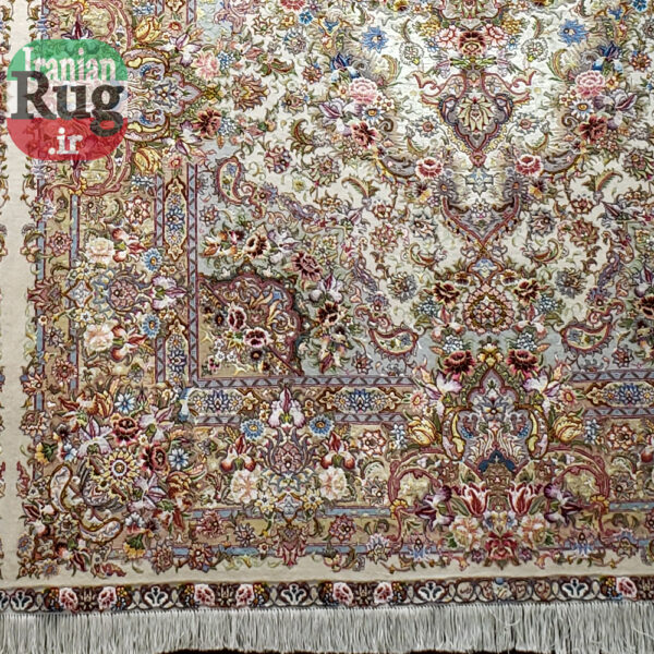 PERSIAN-Rug-TABRIZ-Handmade-Rug-Salari-Floral--2x3m-10x13ft-#1139--right-pair-bottom-zone