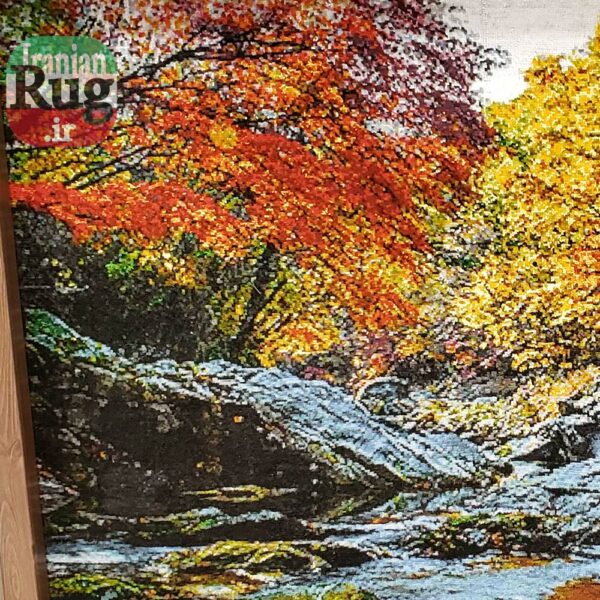 Wall Hanging Persian Rug Tabriz Autumn River 1.05x0.65m 3.44x2.13ft #7100--left