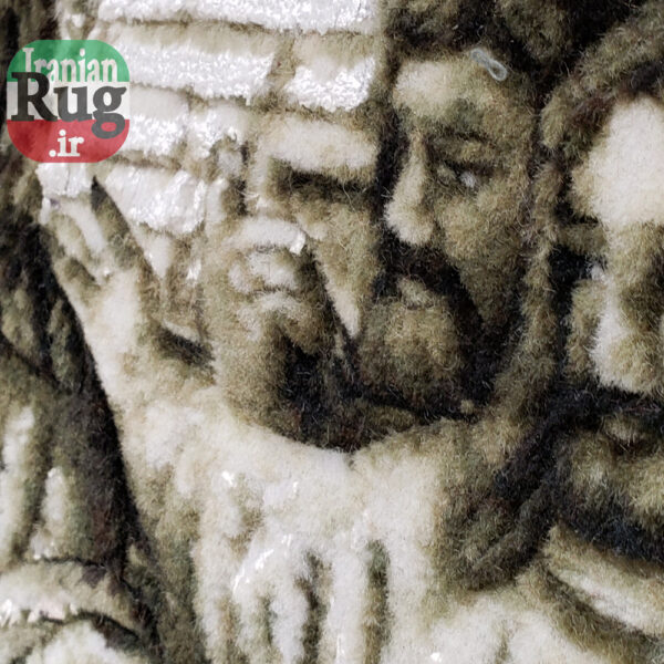 Wall-Hanging-Persian-Rug-Tabriz-Last-Subber-Embossed-1.3x0.6m-4.26x1.97ft-#7200--Embossed-Details-close-up2