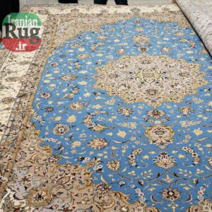 KASHAN-PERSIAN-Rug-Handmade-Rug-Blue-2.5x3.5m---8x10ft-#4101-c