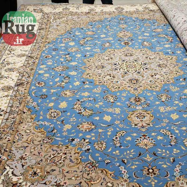 KASHAN-PERSIAN-Rug-Handmade-Rug-Blue-2.5x3.5m---8x10ft-#4101-c