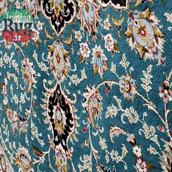 KASHAN-PERSIAN-Rug-Handmade-Rug-Green-2.5x3.5m---8x10ft-#4102-bottom2