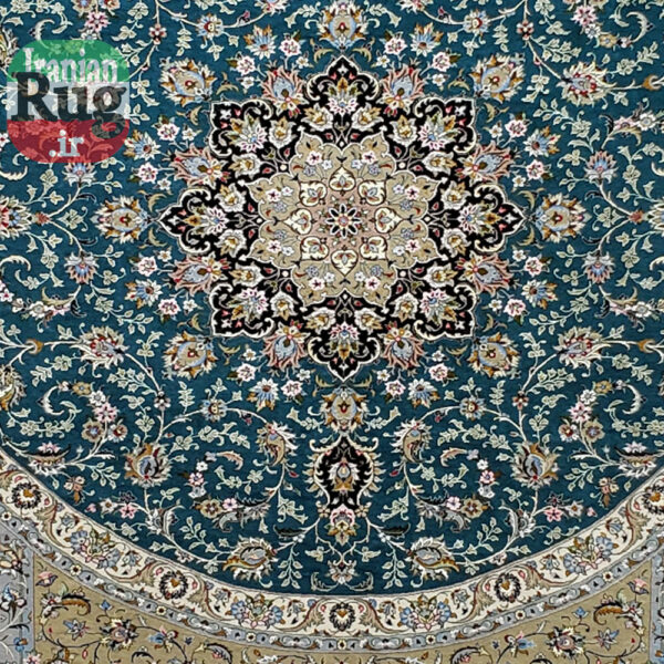 KASHAN-PERSIAN-Rug-Handmade-Rug-Green-2.5x3.5m---8x10ft-#4102-center
