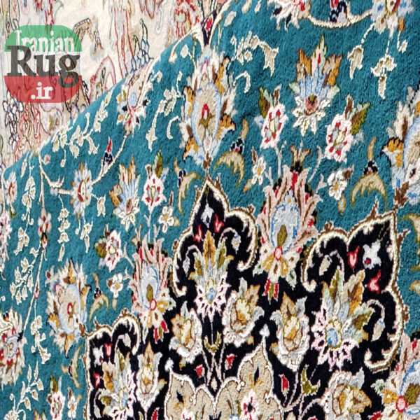 KASHAN-PERSIAN-Rug-Handmade-Rug-Green-2.5x3.5m---8x10ft-#4102-center2