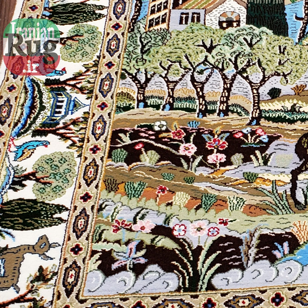 KASHAN-PERSIAN-Rug-Handmade-Rug-Outlook-2x1.5m-6.5x5ft-#4103-left-side