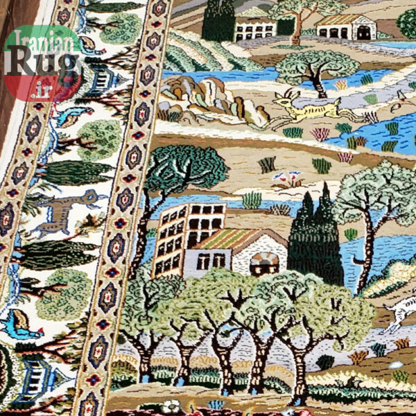 KASHAN-PERSIAN-Rug-Handmade-Rug-Outlook-2x1.5m-6.5x5ft-#4103-left-side2
