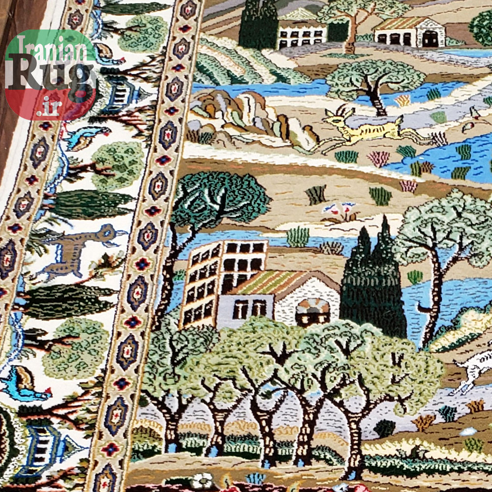KASHAN-PERSIAN-Rug-Handmade-Rug-Outlook-2x1.5m-6.5x5ft-#4103-left-side2