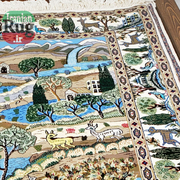 KASHAN-PERSIAN-Rug-Handmade-Rug-Outlook-2x1.5m-6.5x5ft-#4103-top-right-corner